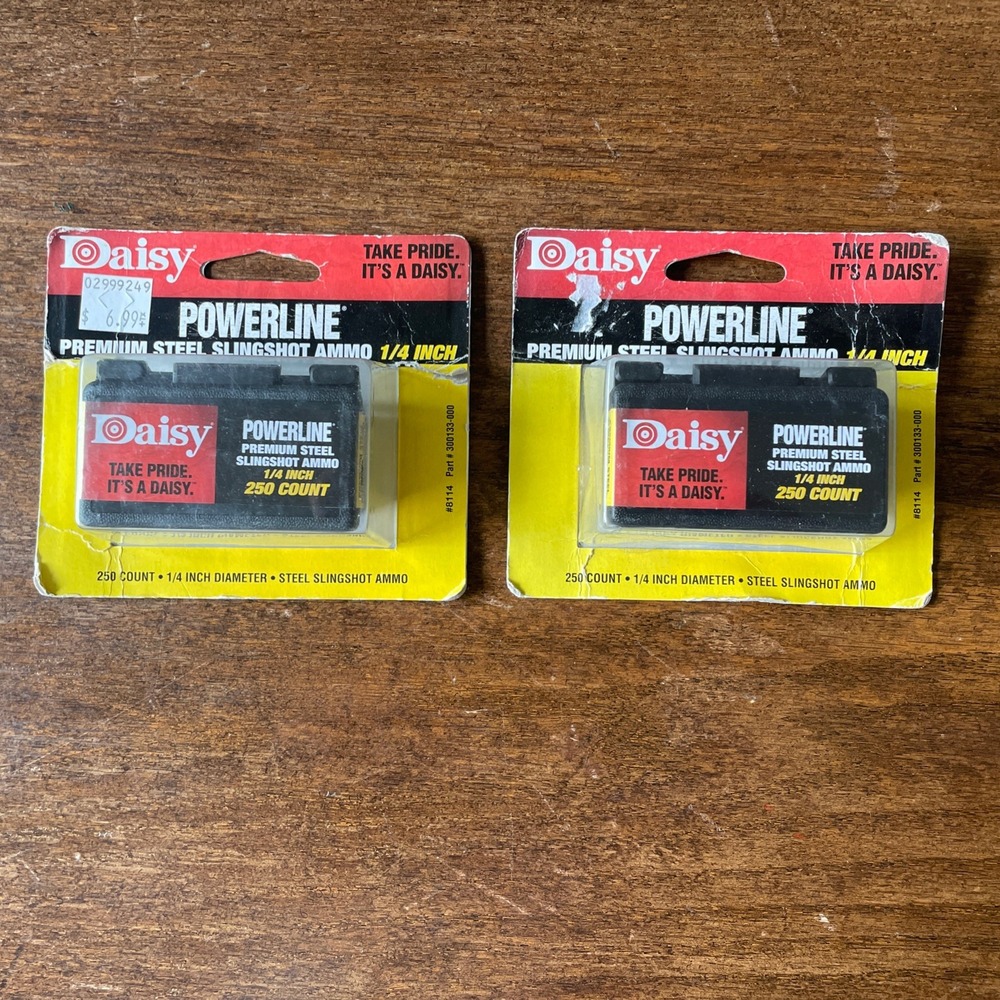 Lot of 2 Daisy PowerLine Premium Steel Slingshot Ammo 1/4" 250 Count